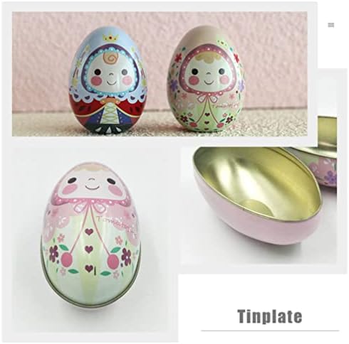 Zerodeko 4 бр. Великденски Яйца, Кутия за Бонбони Метален Калъф За Съхранение на Шоколад Бисквитки Декоративна