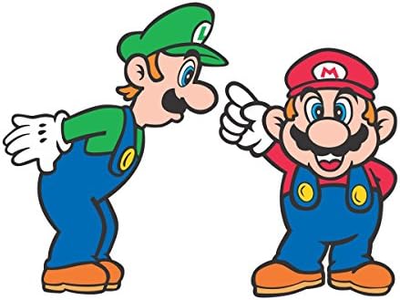 Оригинални стикери с логото на Super Mario Bros 0757, Комплект от две (2X) на стикери За лаптоп, кола, Камион, с Размер 4 инча с По-дългата страна