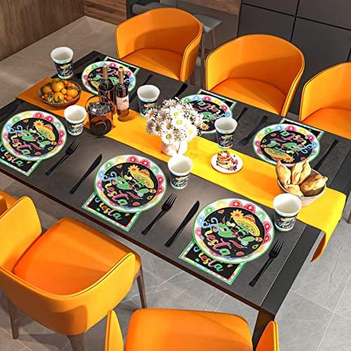 Аксесоари за партита Fiesta, Комплект чинии и Салфетки Fiesta, за Еднократна употреба Мексикански чинии, Чаши,