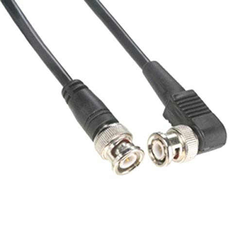 Amphenol CO-058BNCRBNC-002 Черен Коаксиален кабел BNC Male-BNC Правоъгълни Съединители, RG58, 50 Ома, 2'