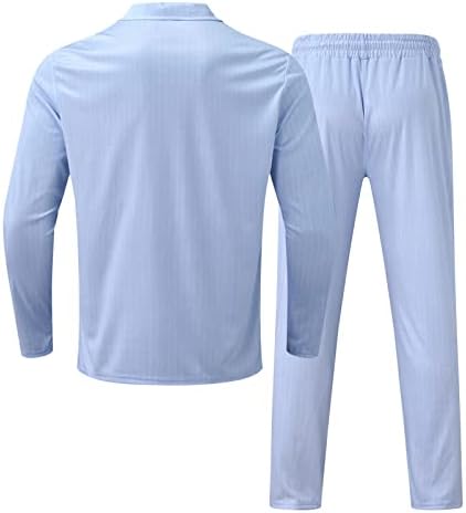 Мъжки Ежедневни Комплект от две части на Райе, Блуза с яка с цип, Панталони с Завязками, Модерен Спортен Топ,