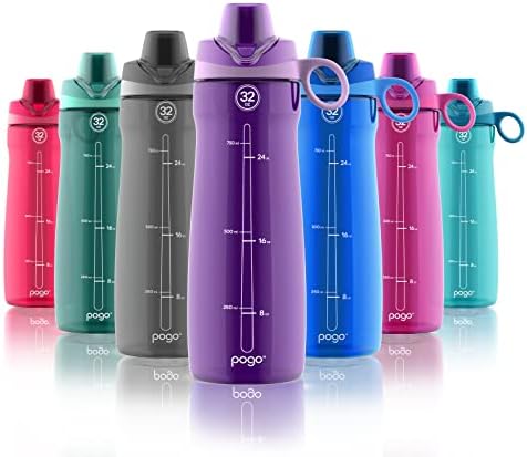 Пластмасова бутилка за вода Пого с капак и дръжка за носене, Множество, Не съдържа BPA, могат да се мият в съдомиялна