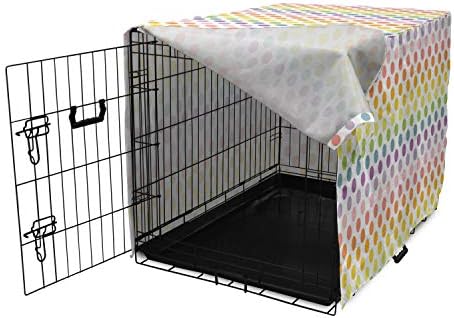 Светеща капачка за кутия за кучета Ambesonne, Многоцветен Модел Грах, Абстрактни Кръгови Мотиви, Лесна за Използване