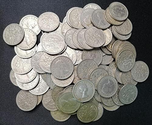 Европейски монети на Британската епоха 6 Пенса Любов Детелина Монета LuckyCoin на кралица Елизабет II