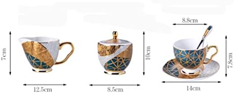 ЛЕЙДЖ Златен инкрустирани геометричен модел порцелан чай, чаша, Керамична чаша, Следобеден чай, набор от кафе
