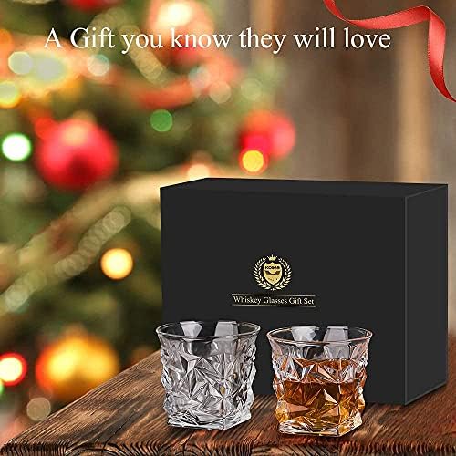 Подаръчен Комплект Kollea Whiskey Стоунс с 2 Чаши за уиски по 11 грама и 8 подлежат на повторна употреба на Кубчета лед от неръждаема Стомана + е най-Добрият В Светлината на Ч