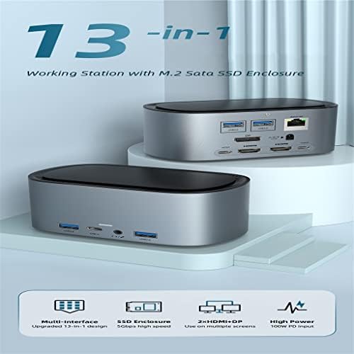 USB хъбове от 18 в 1 USB C до 4K, HDMI, DP RJ-45 1000 Mbps PD 100 W USB3.0 за док-станция за таблети macOS Windows