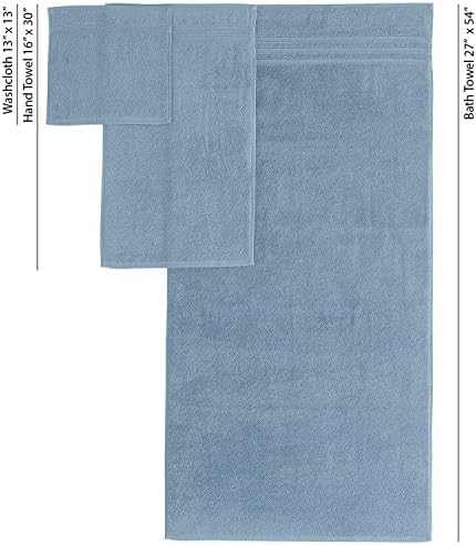 Спално бельо, кърпи за ръце от Хаммама Светло Син цвят, 4 опаковки - 16 x 30 Турски Качествени Памучни Мека
