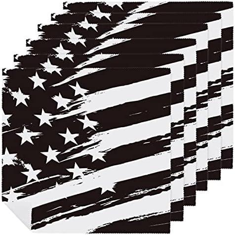 Американският Флаг на САЩ, множество Салфетка за хранене с Черно-бял печат, идеална за Сватби, Коктейли, Коледни